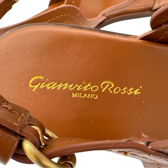 Gianvito Rossi Amalfi Leather Sandals Size 11 - Picture 12 of 13